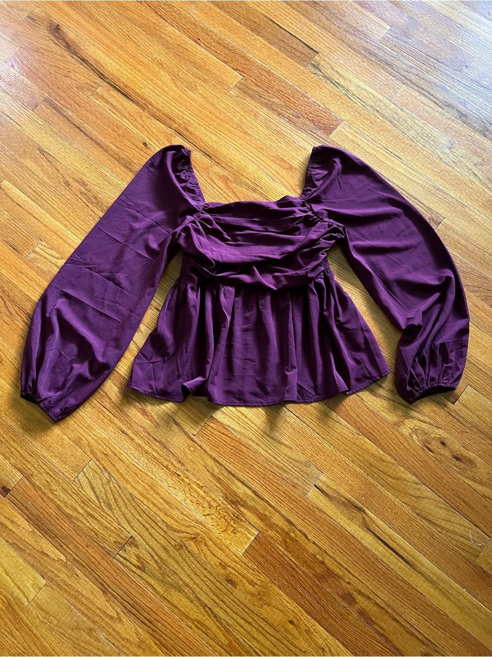 Women’s Plum Long Sleeve Peasant Blouse